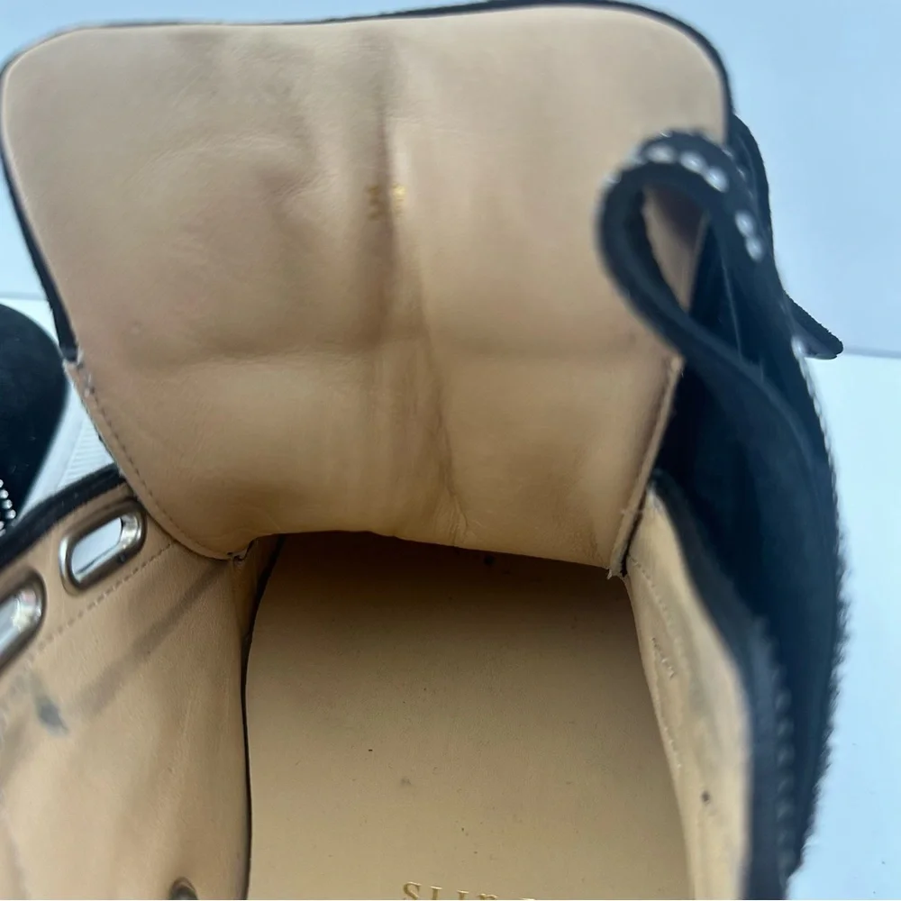 EUC! Christian Louboutin Black Suede Kiddo Bordo Crystal Velcro Sneakers 37 7 - Picture 8 of 15